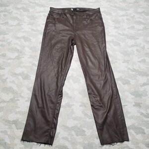 KUT From The Kloth Jeans Womens 12 Brown Pleather Rachael High Rise Pockets